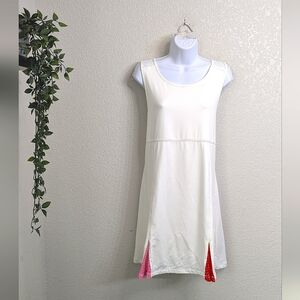 Tuckernuck White Sport Radical Rainbow Vuctoria Tennis Mini Dress Pickleball XXL